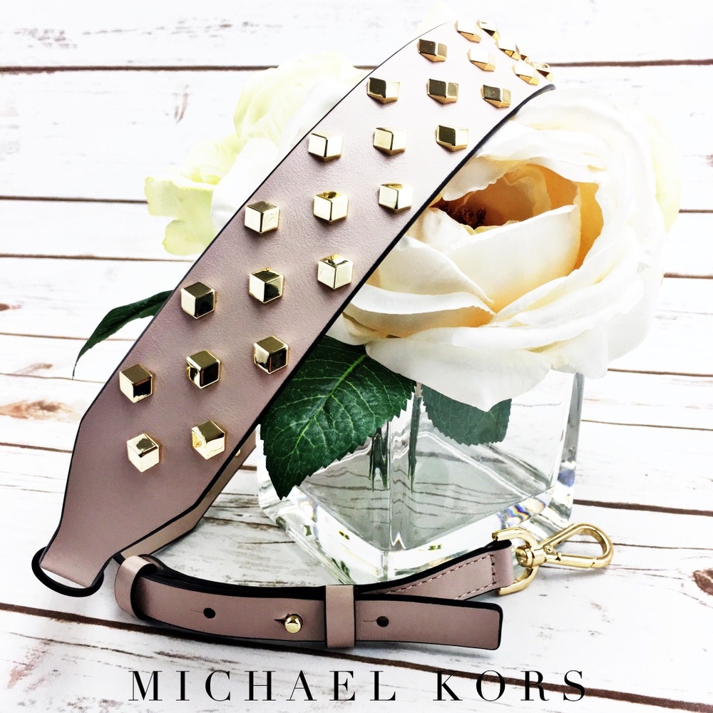 Michael Kors Pink Studded "Guitar" Shoulder Strap